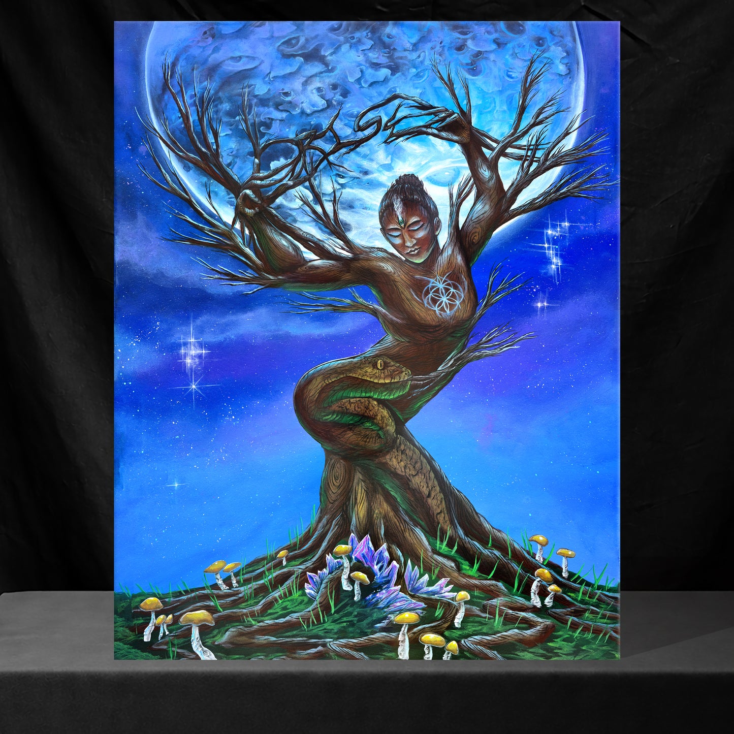 Moonrise Goddess Dance- Original Painting