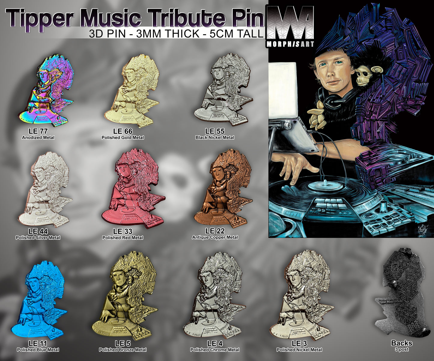 Tipper Music Tribute - Pins
