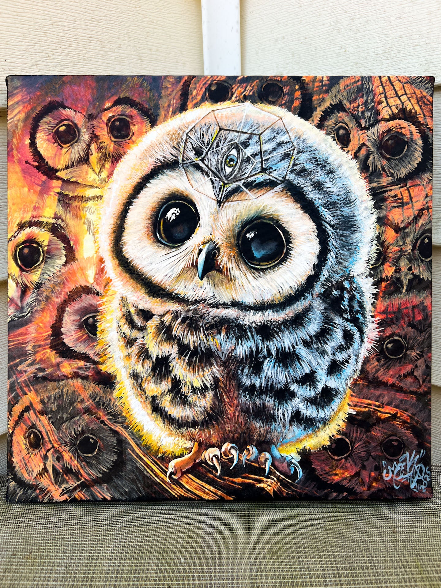 Hoo’s Watching Who? – Original Owl Painting (Auction)