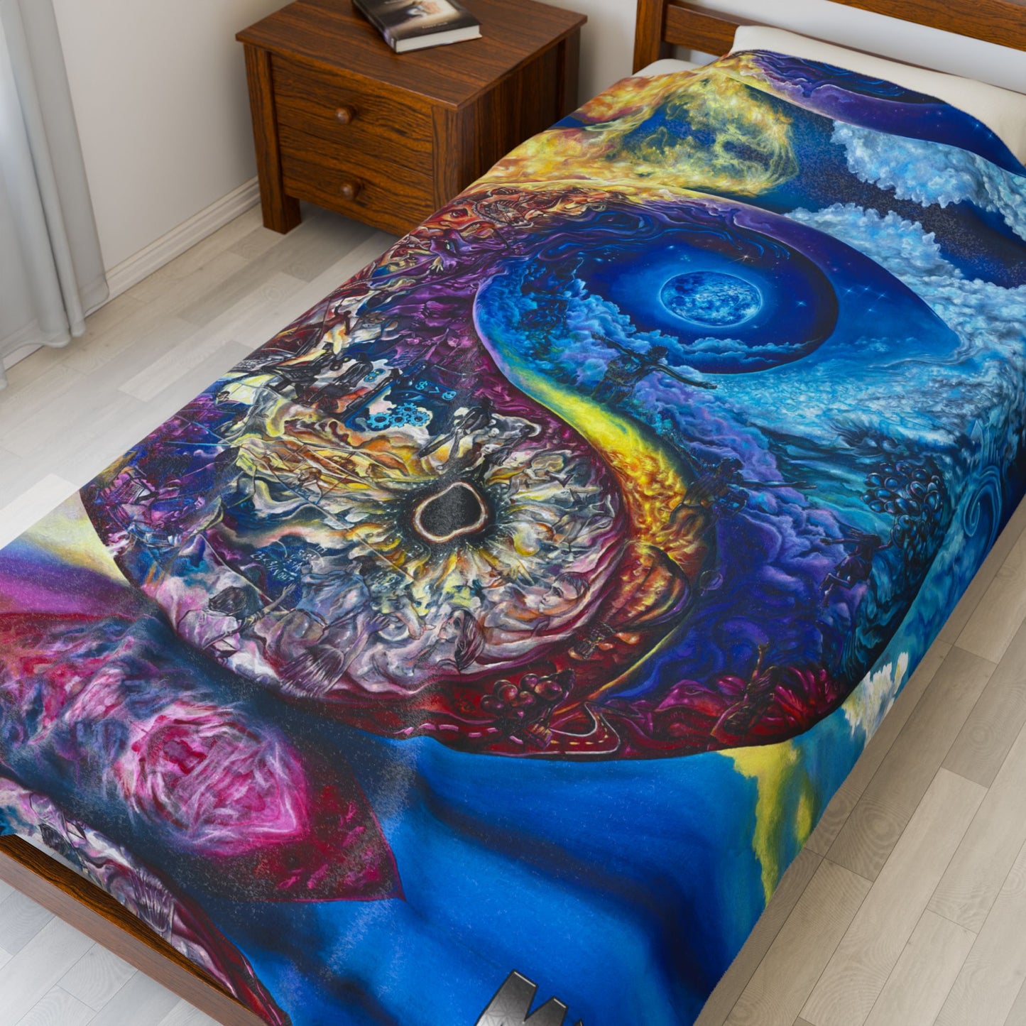 Celestial Dichotomy Queen Size Soft Throw Blanket
