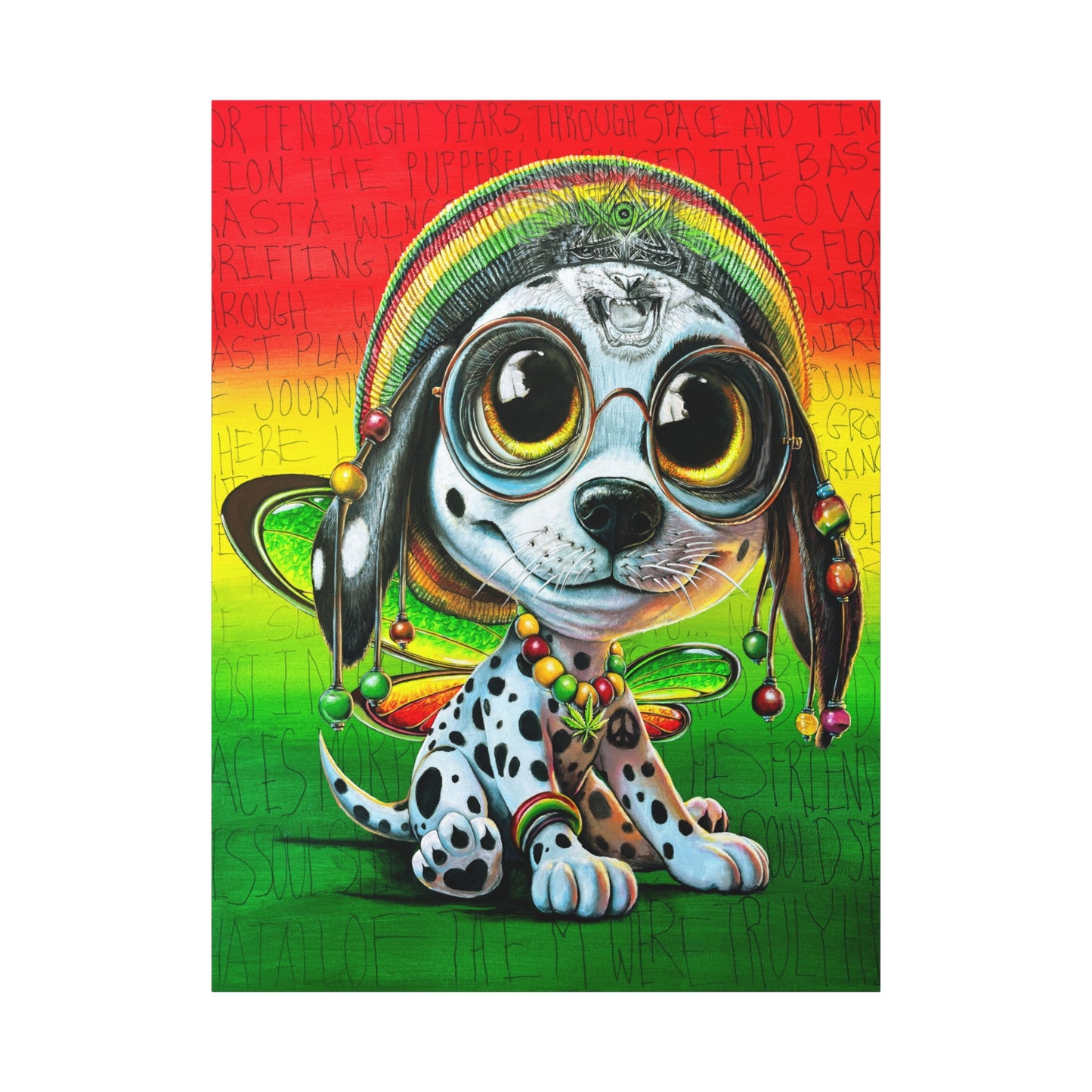 Zion the Rasta PuppyFly - Canvas Print