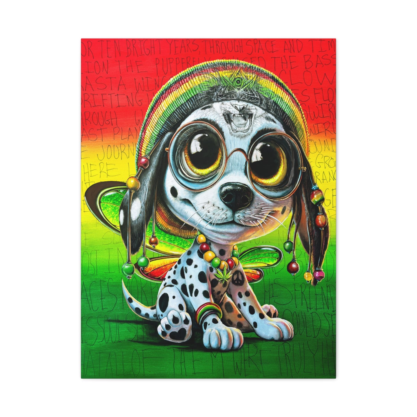 Zion the Rasta PuppyFly - Canvas Print
