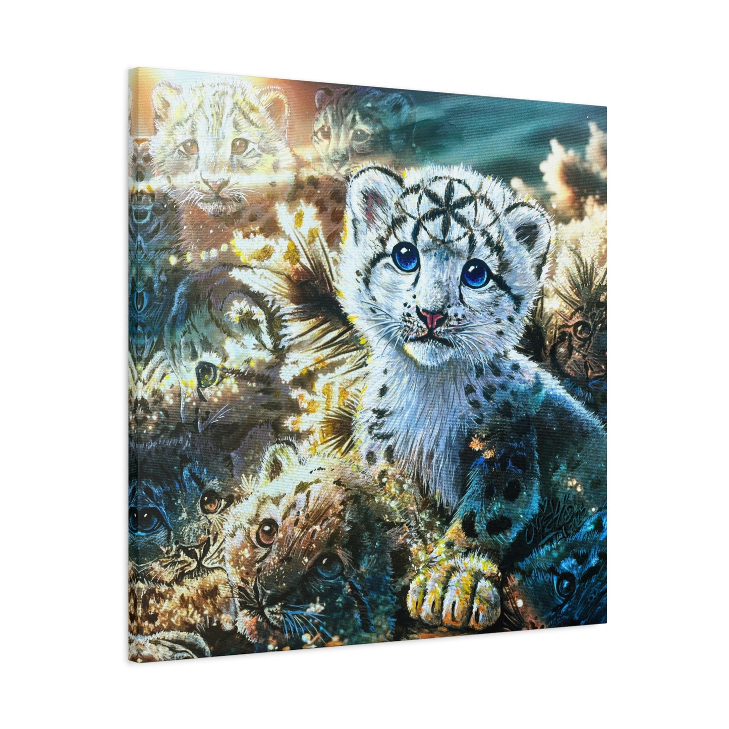 Snow Leopard Sunrise - Canvas Print