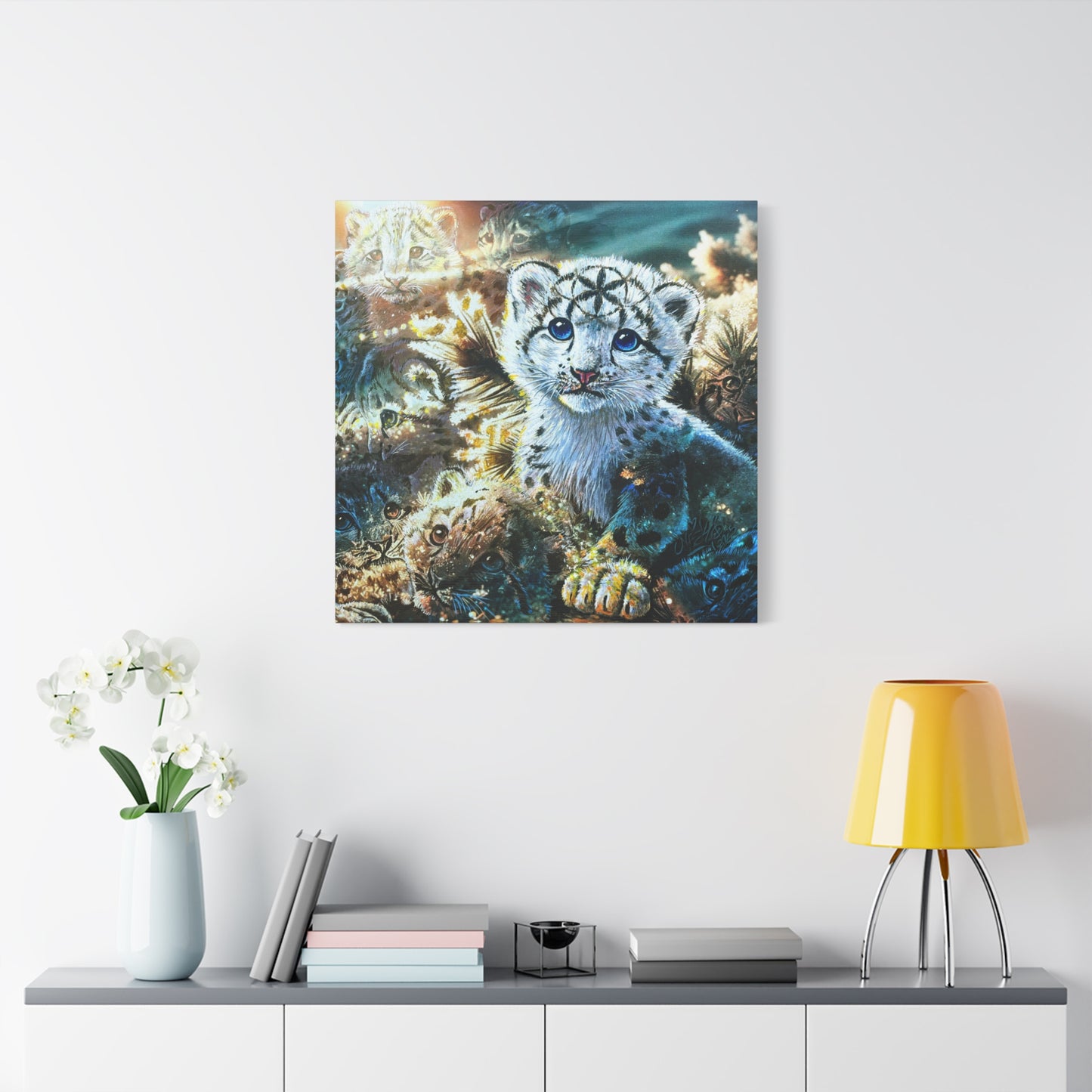 Snow Leopard Sunrise - Canvas Print