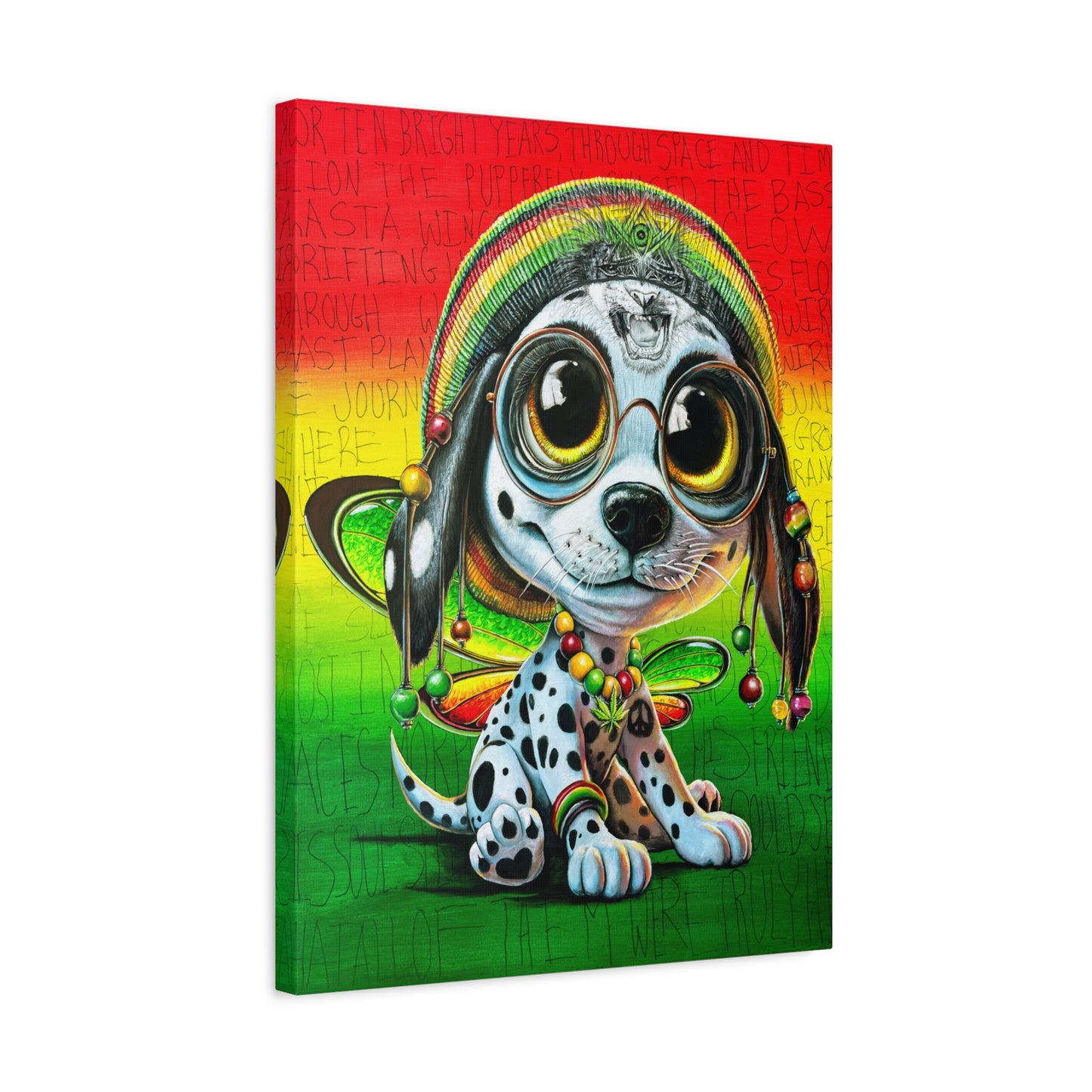 Zion the Rasta PuppyFly - Canvas Print