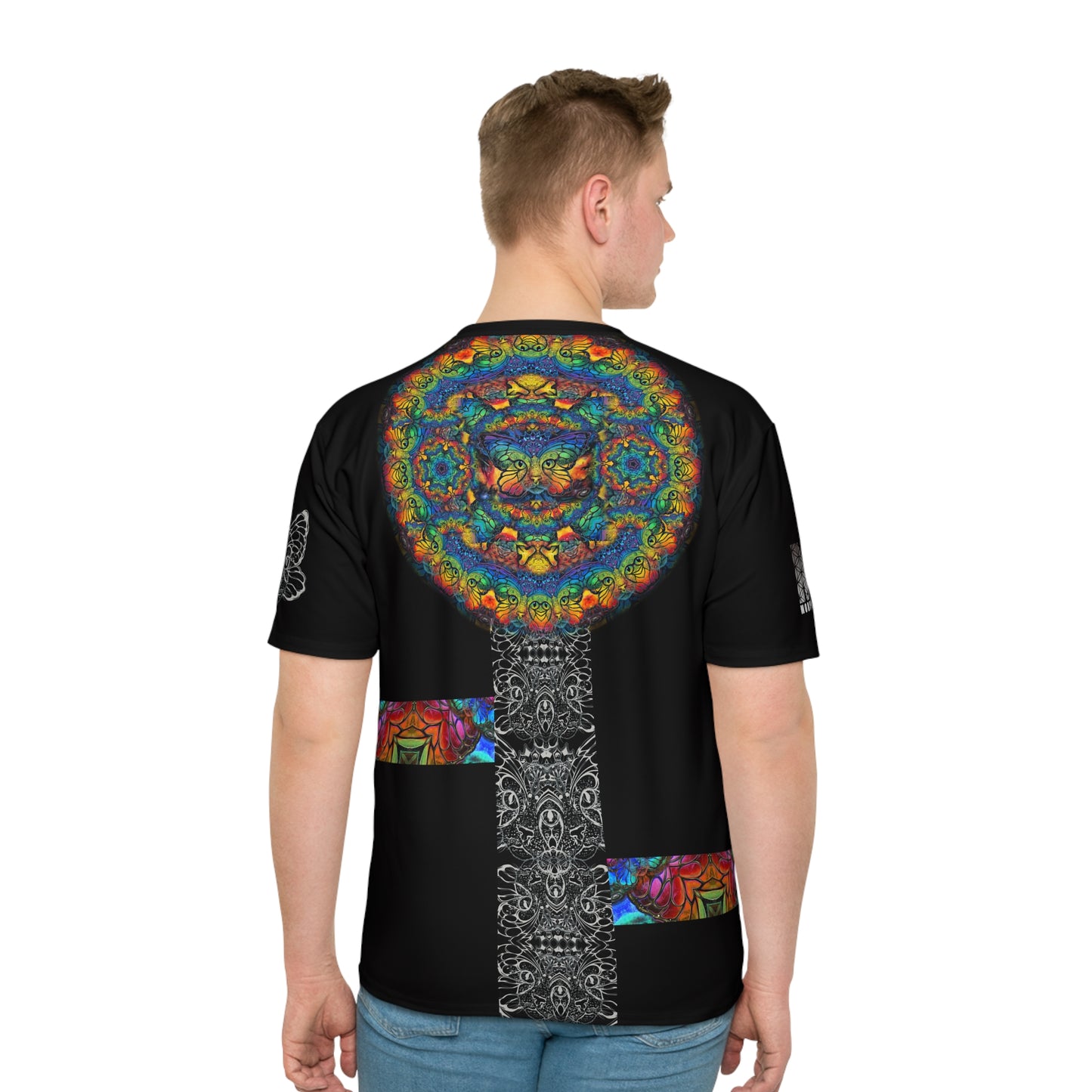 Vibrant Graphic Tee for Men, Artistic Loose Fit T-shirt, Festival Wear, Unique Gift for Him, Bohemian Style T-shirt, Casual Summer Top
