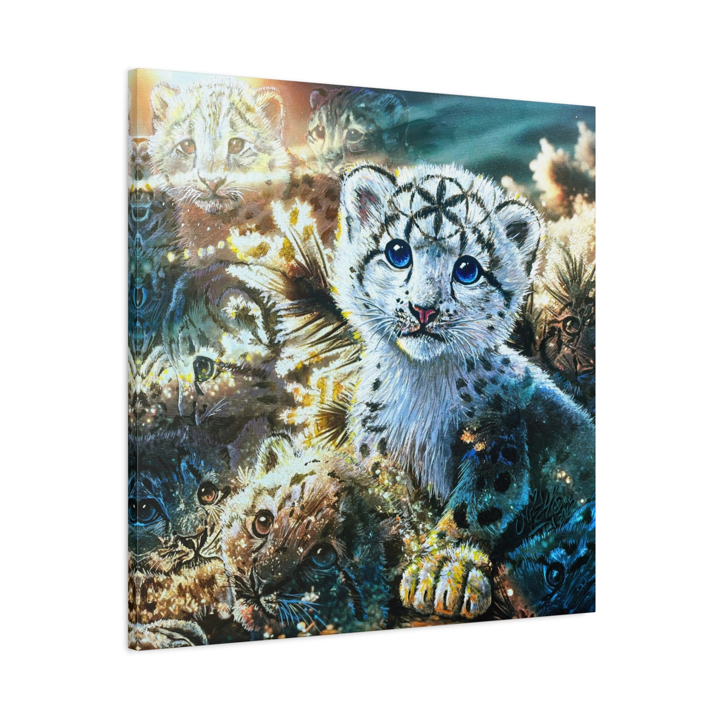 Snow Leopard Sunrise - Canvas Print