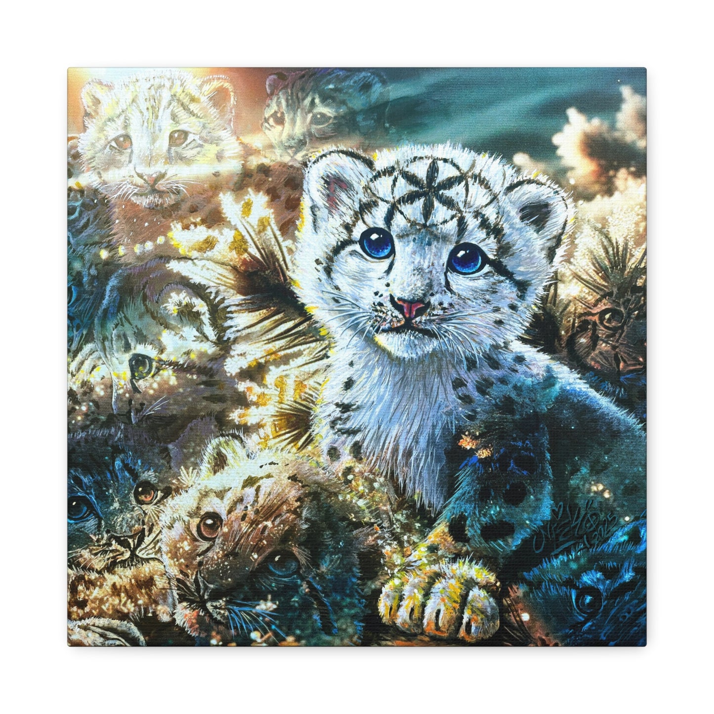 Snow Leopard Sunrise - Canvas Print