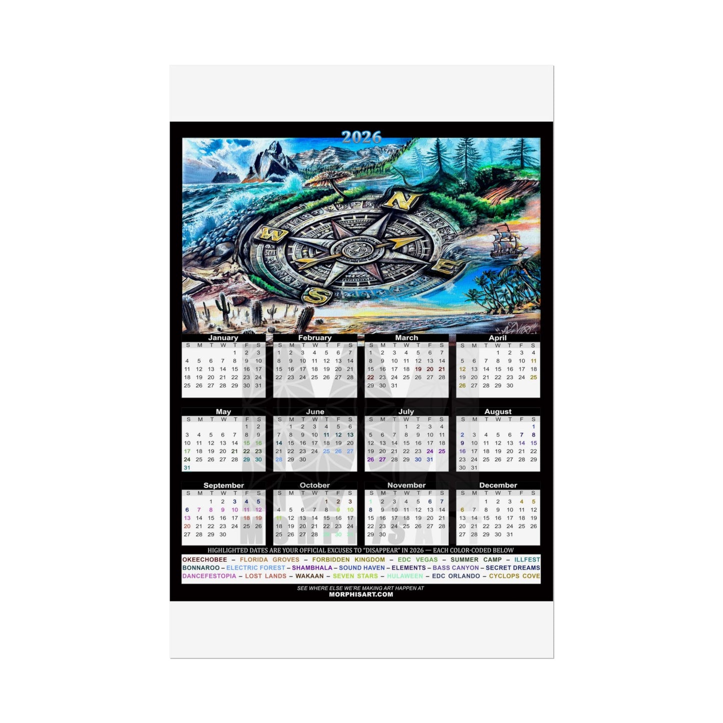 2026 Morphis Art - Wall Calendar