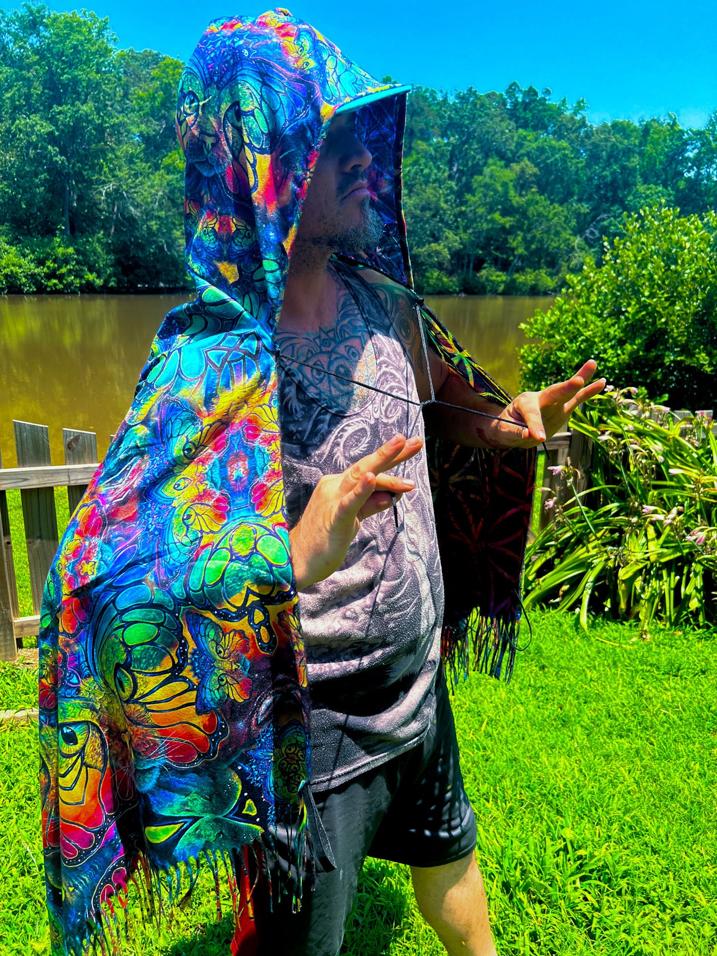 Space Catterfly - Hooded Pashmina