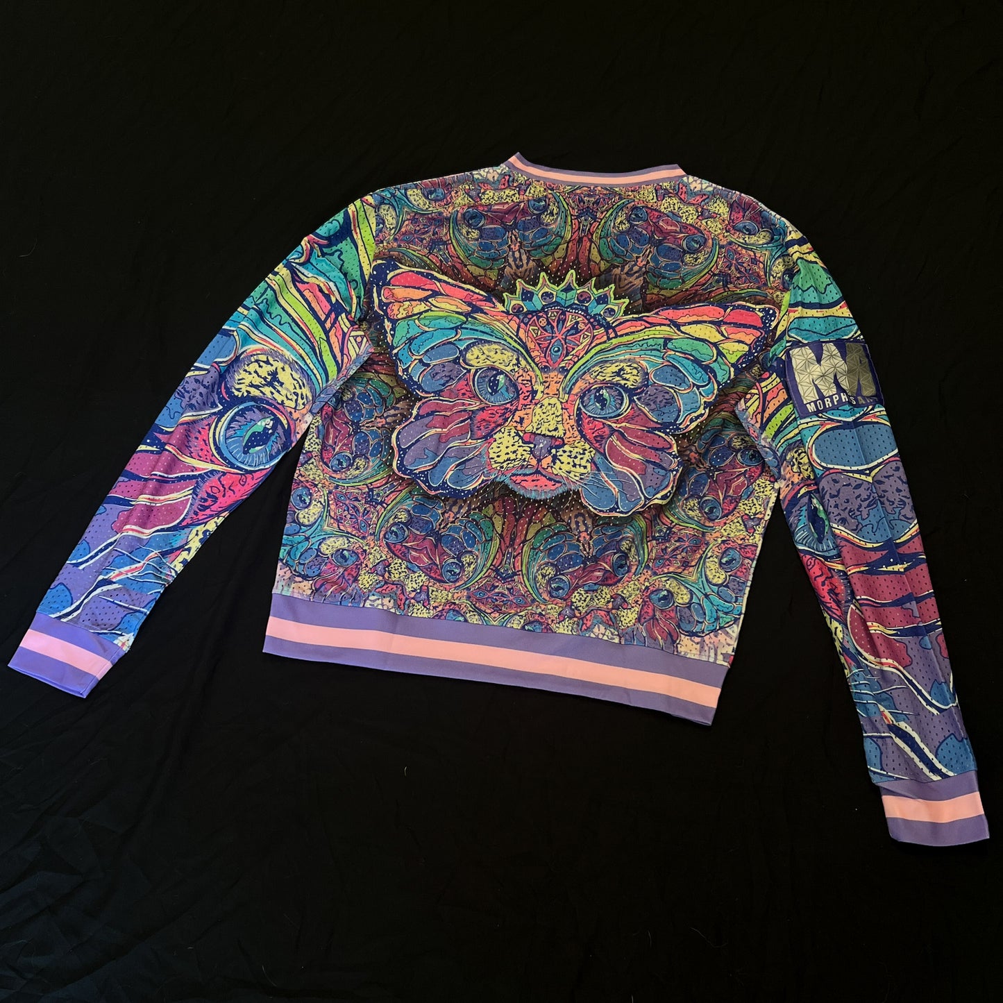 Pastel Space Catterfly - Long Sleeve V Neck Mesh Jersey
