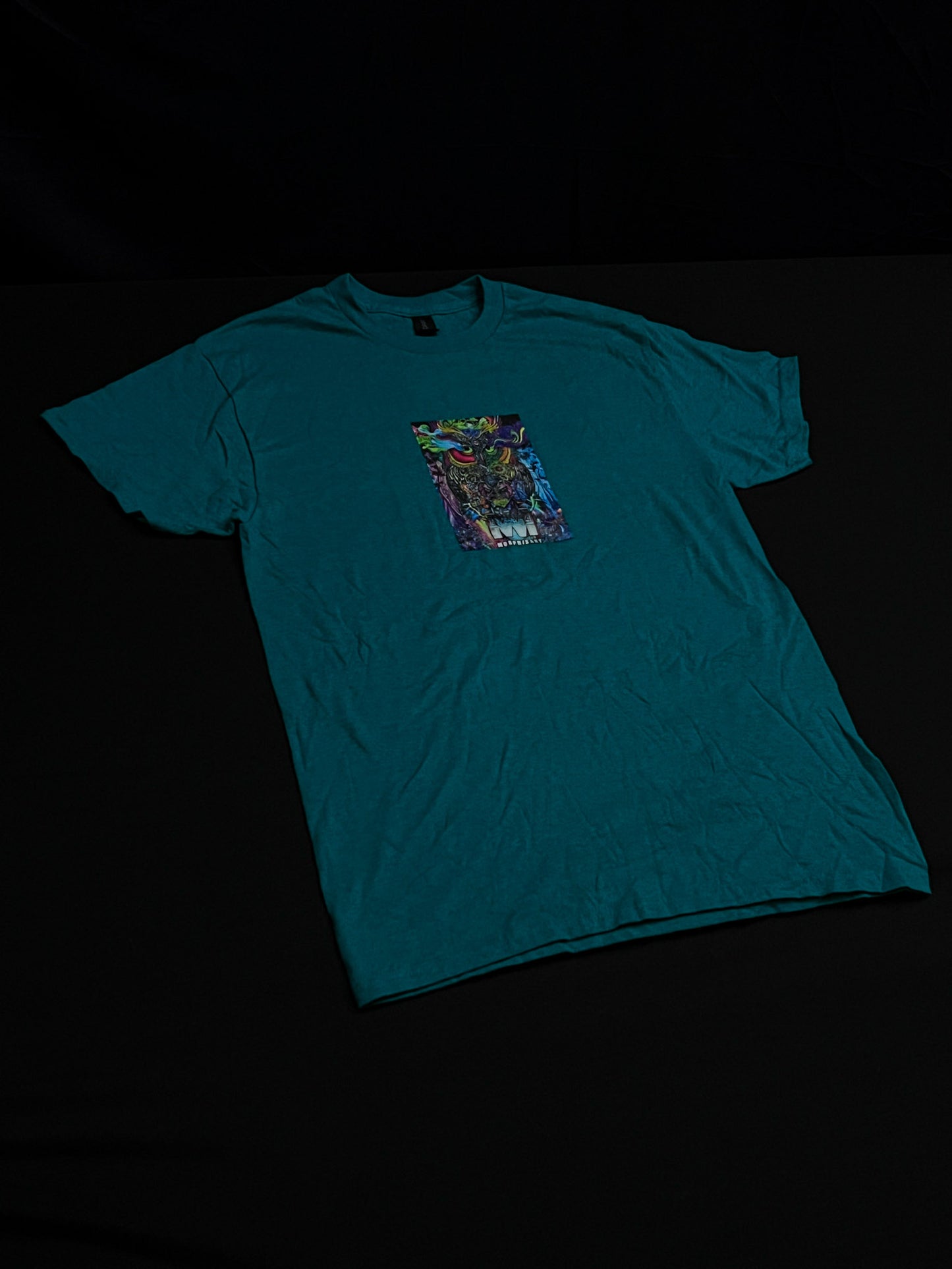 Owl Forest  Teal - T Shirt DTG