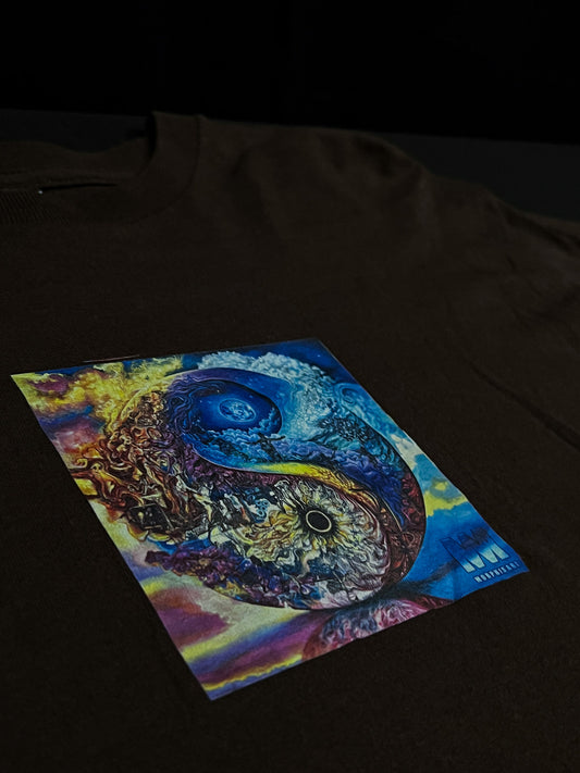 Square Celestial Dichotomy Brown - T Shirt DTG