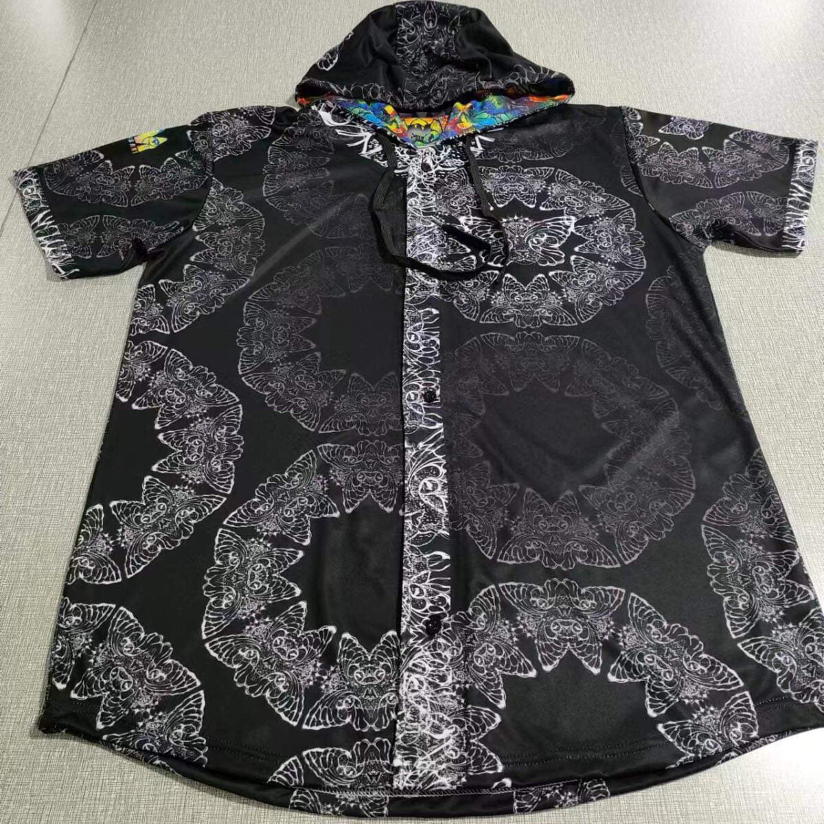 Space Catterfly - Button-Up Hooded Shirt - 2XL