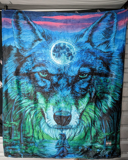 Moonlight Wolf Focus - Blanket