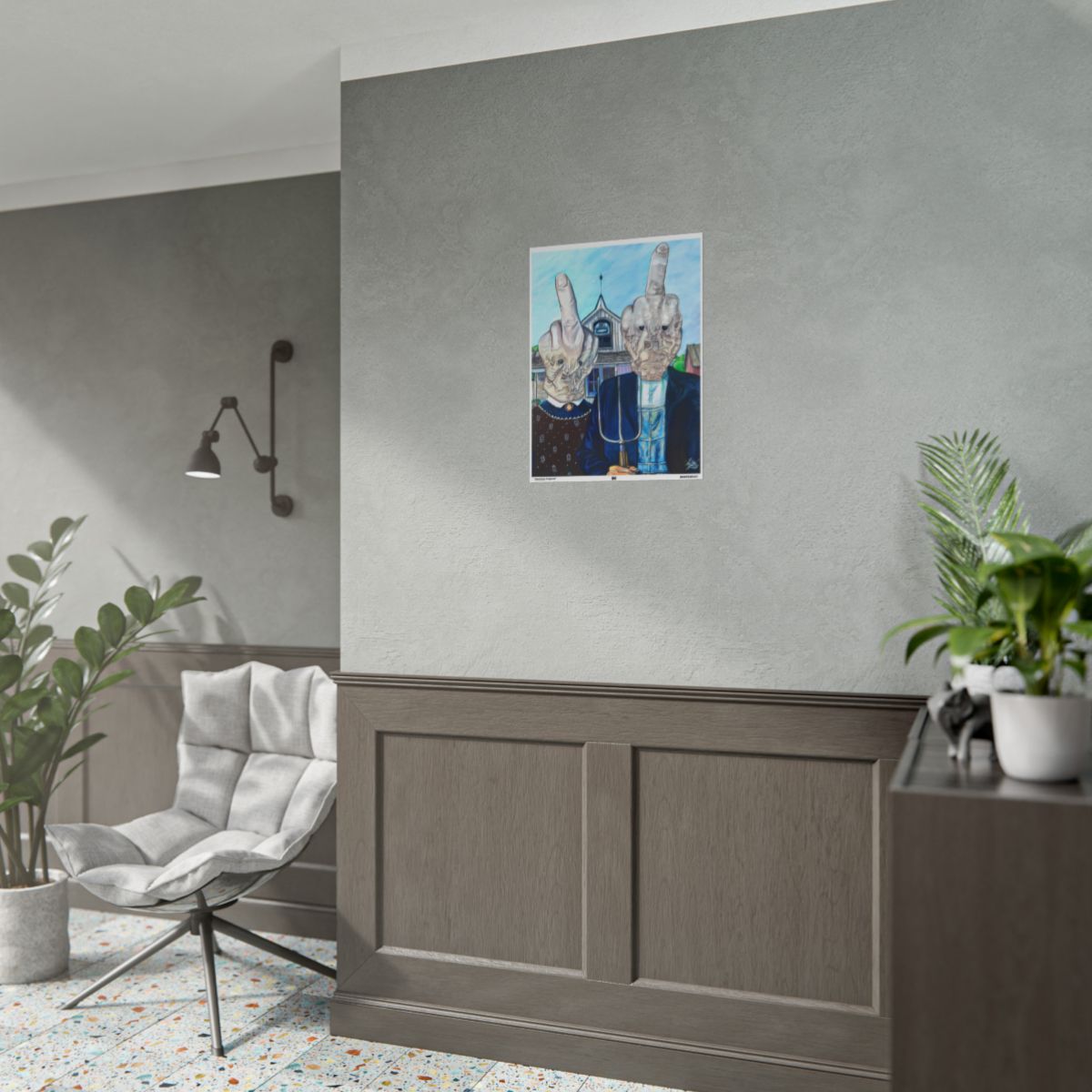 American Fnigered 18″ x 24″ (Vertical) / Semi Glossy wall view