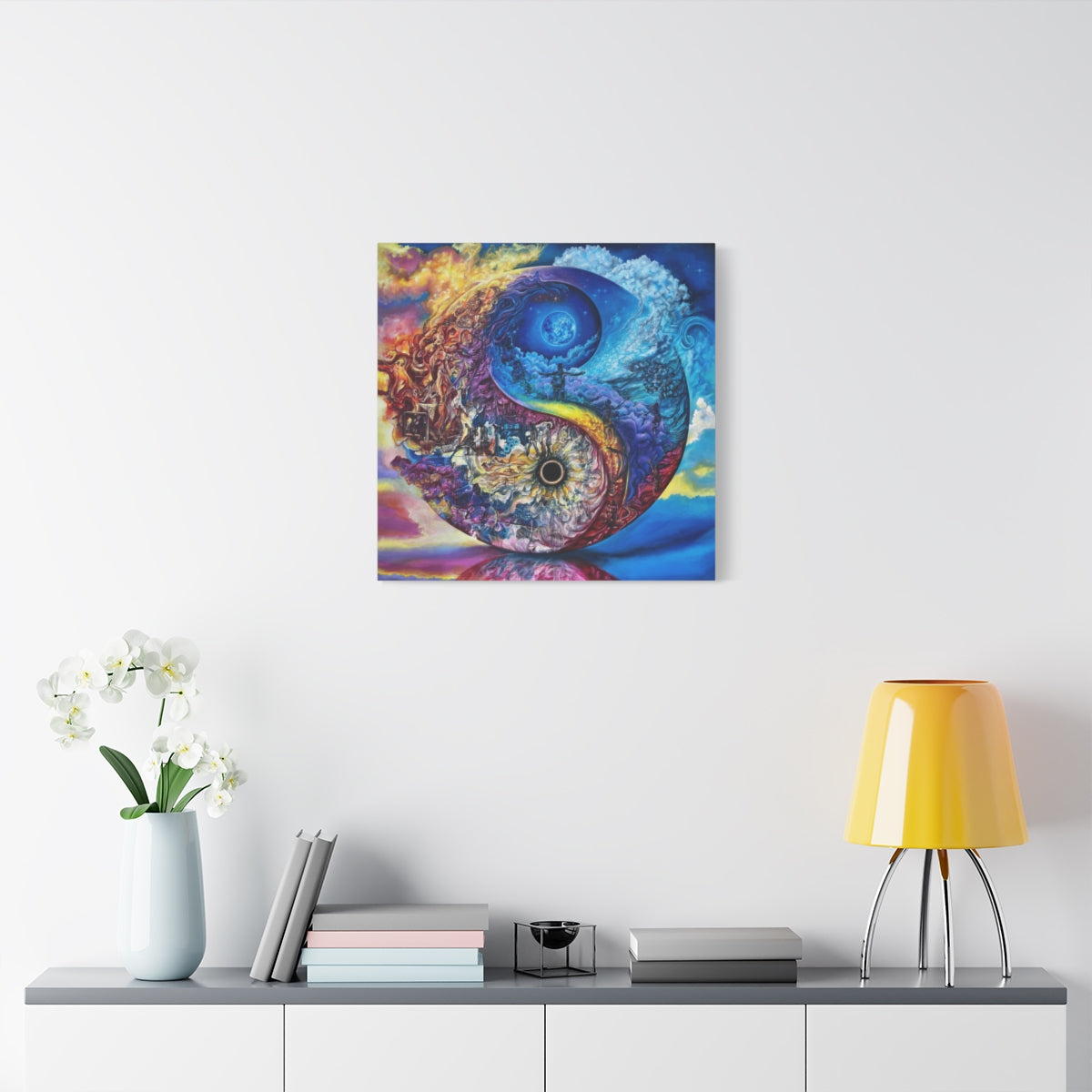 Celestial Dichotomy 24″ x 24″ / 1.25" wall view