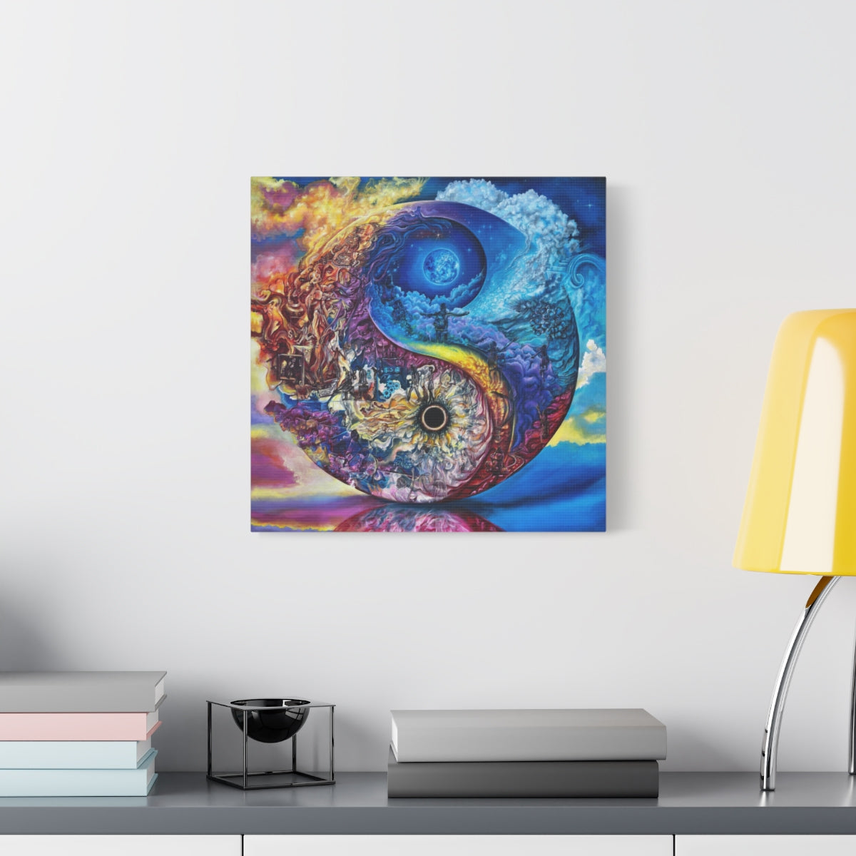 Celestial Dichotomy 16″ x 16″ / 1.25" wall view