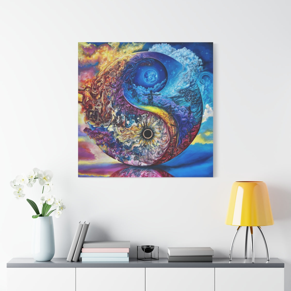 Celestial Dichotomy 36" x 36" / 1.25" wall view