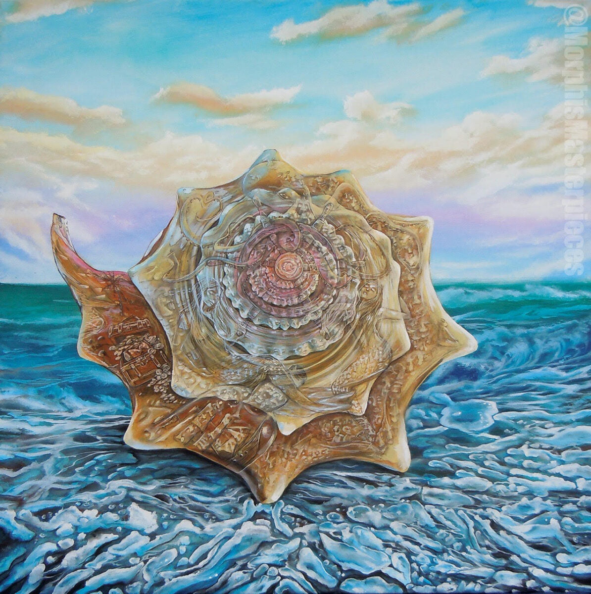 Explore Conch Shell Vortex - Original Painting with Morphis Art!