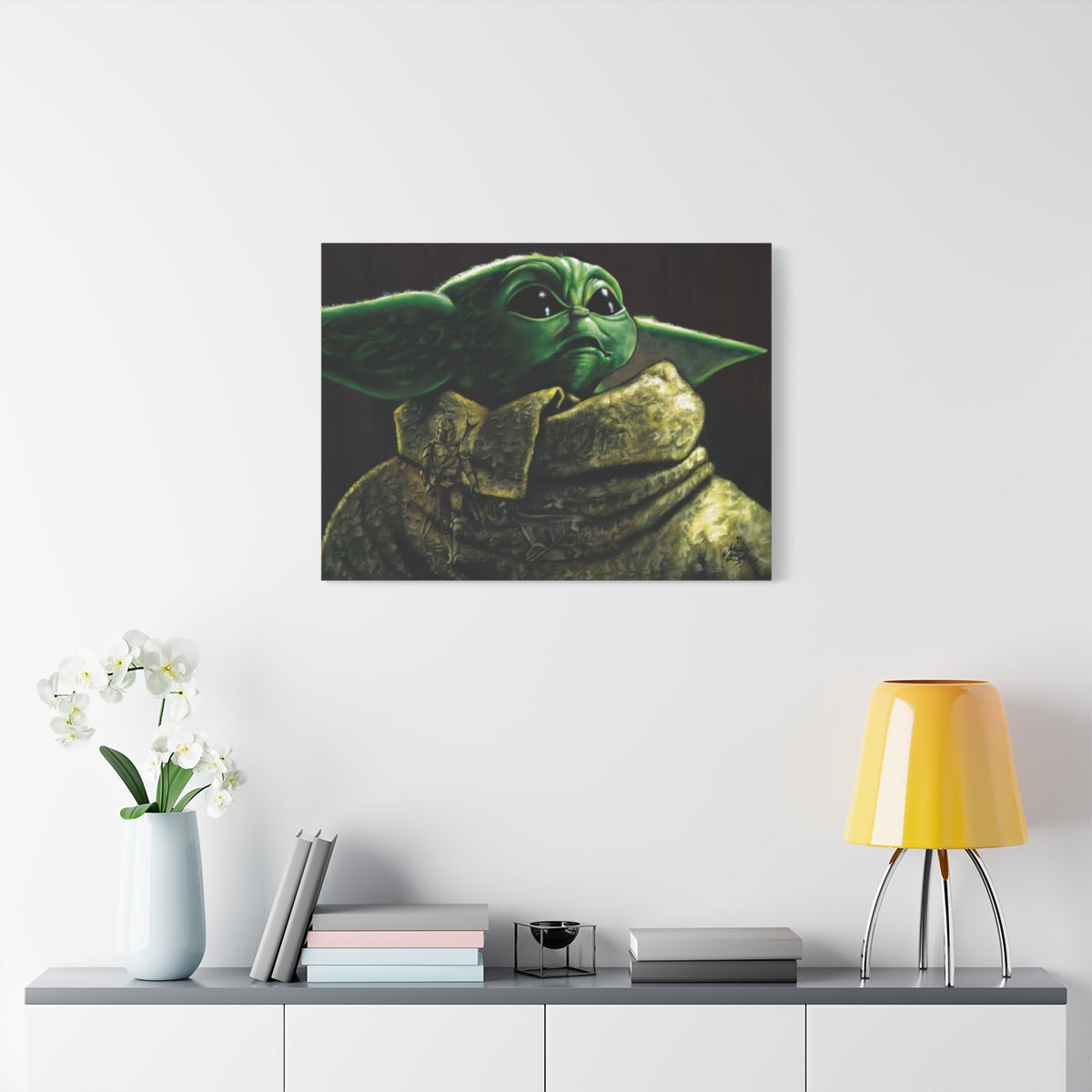 Morphed Baby Yoda 32" x 24" (Horizontal) / 1.25" wall view