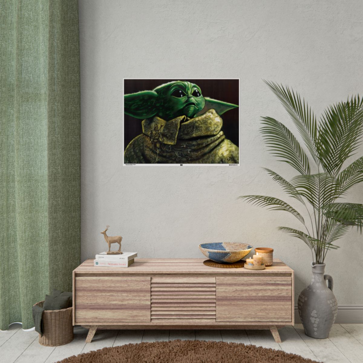 Morphed Baby Yoda 32" x 24" (Horizontal) / Semi Glossy wall view