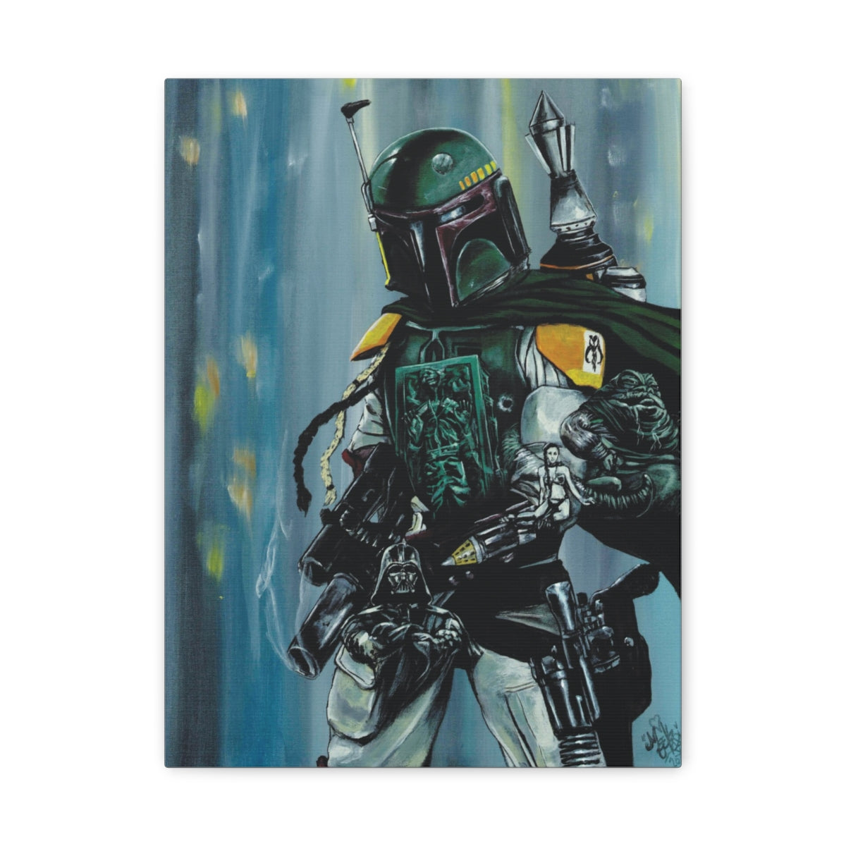 Morphed Boba Fett canvas front view