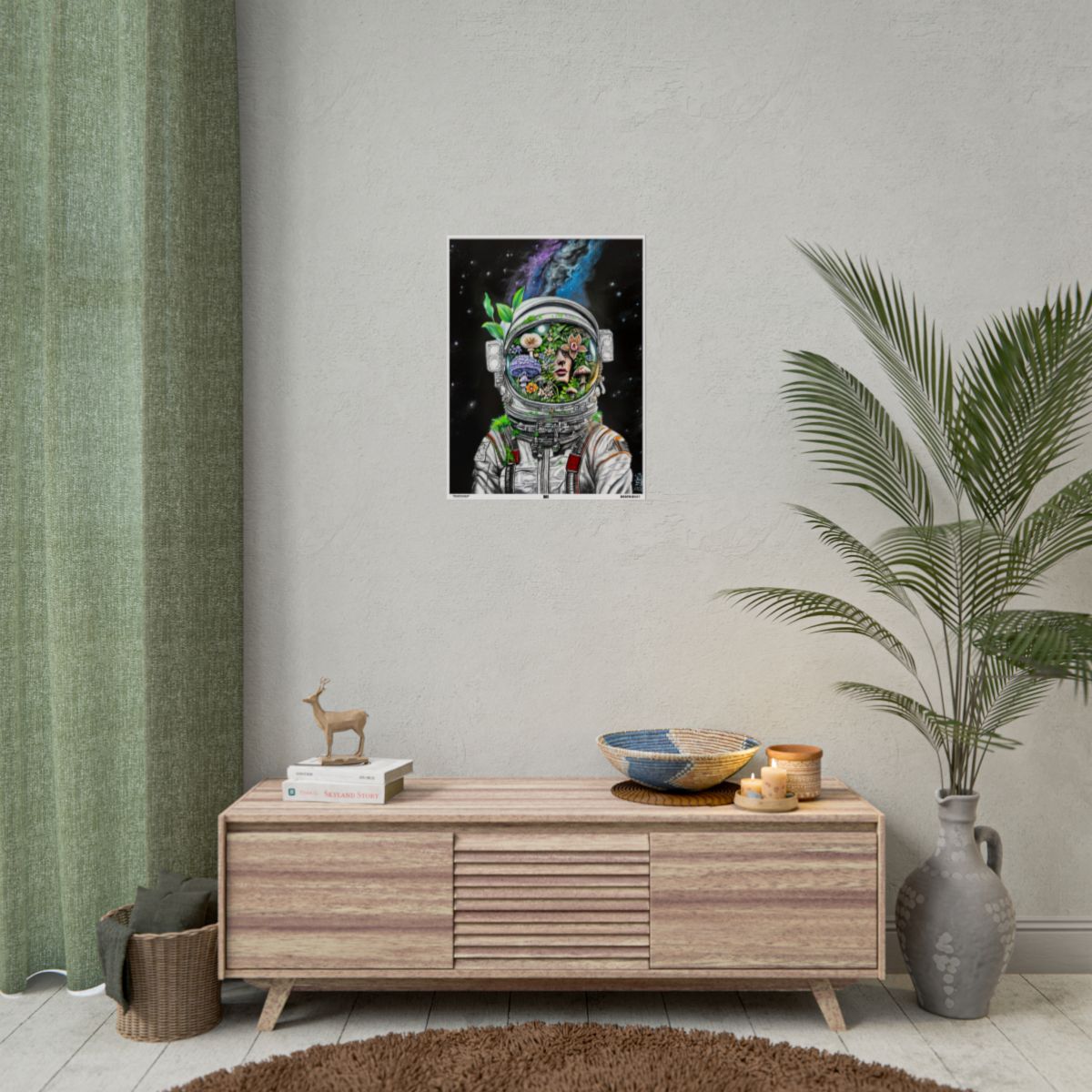 Mushronaut 18″ x 24″ (Vertical) / Semi Glossy wall view