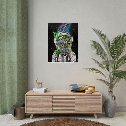 Mushronaut 24" x 32" (Vertical) / Semi Glossy wall view