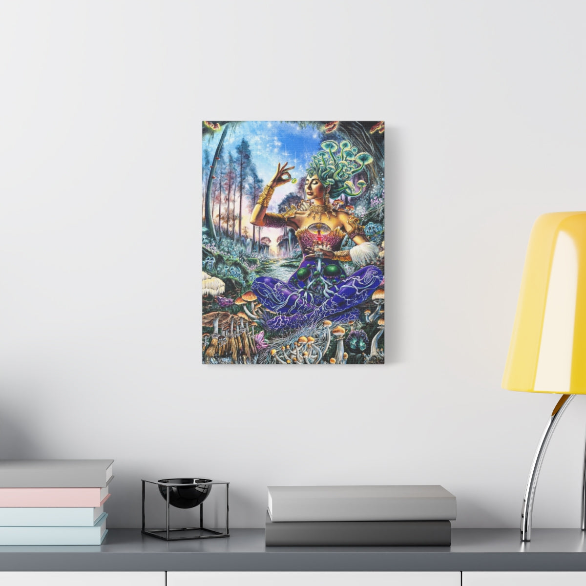 Mycelium Mistress 12″ x 16″ (Vertical) / 1.25" wall view