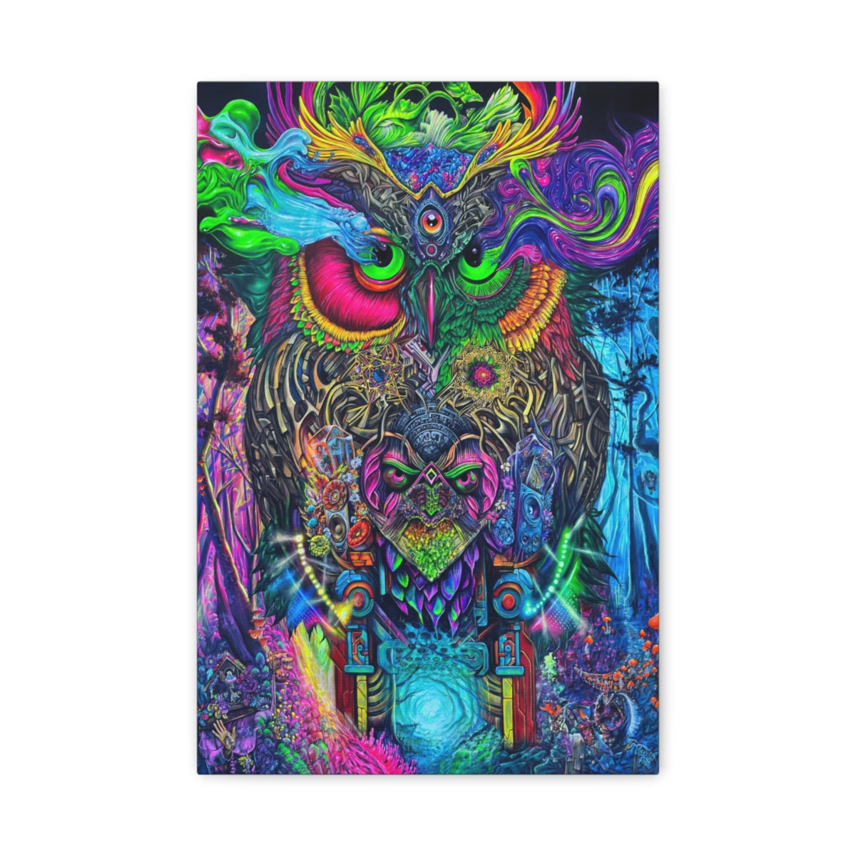 Owl Forest canvas front view