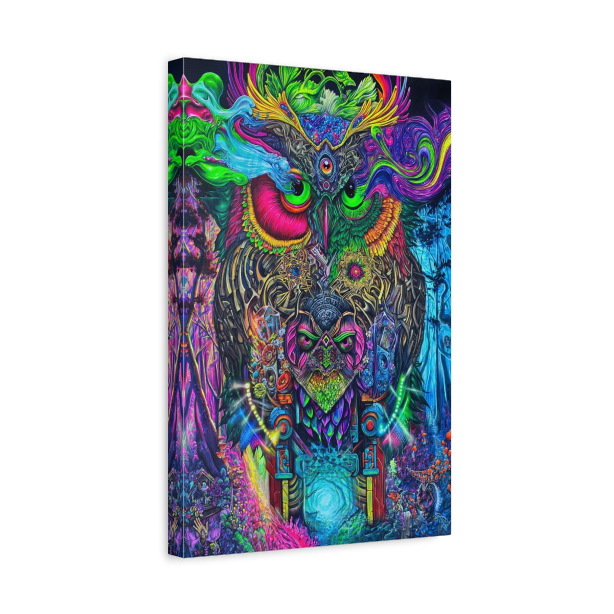 Owl Forest canvas side view