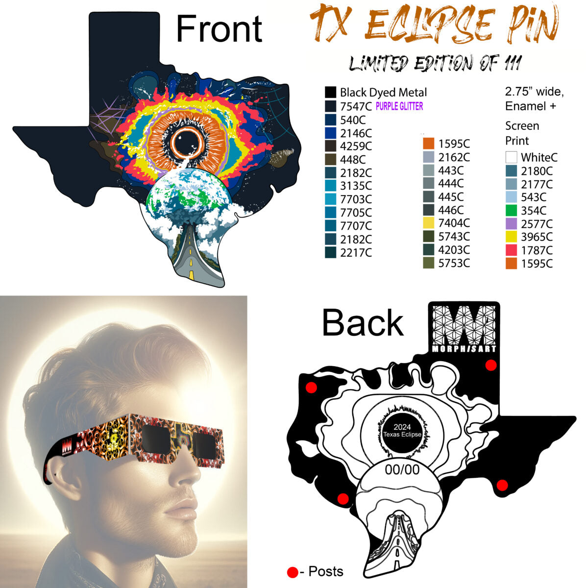 Texas Eclipse 2024 - Anstecknadel