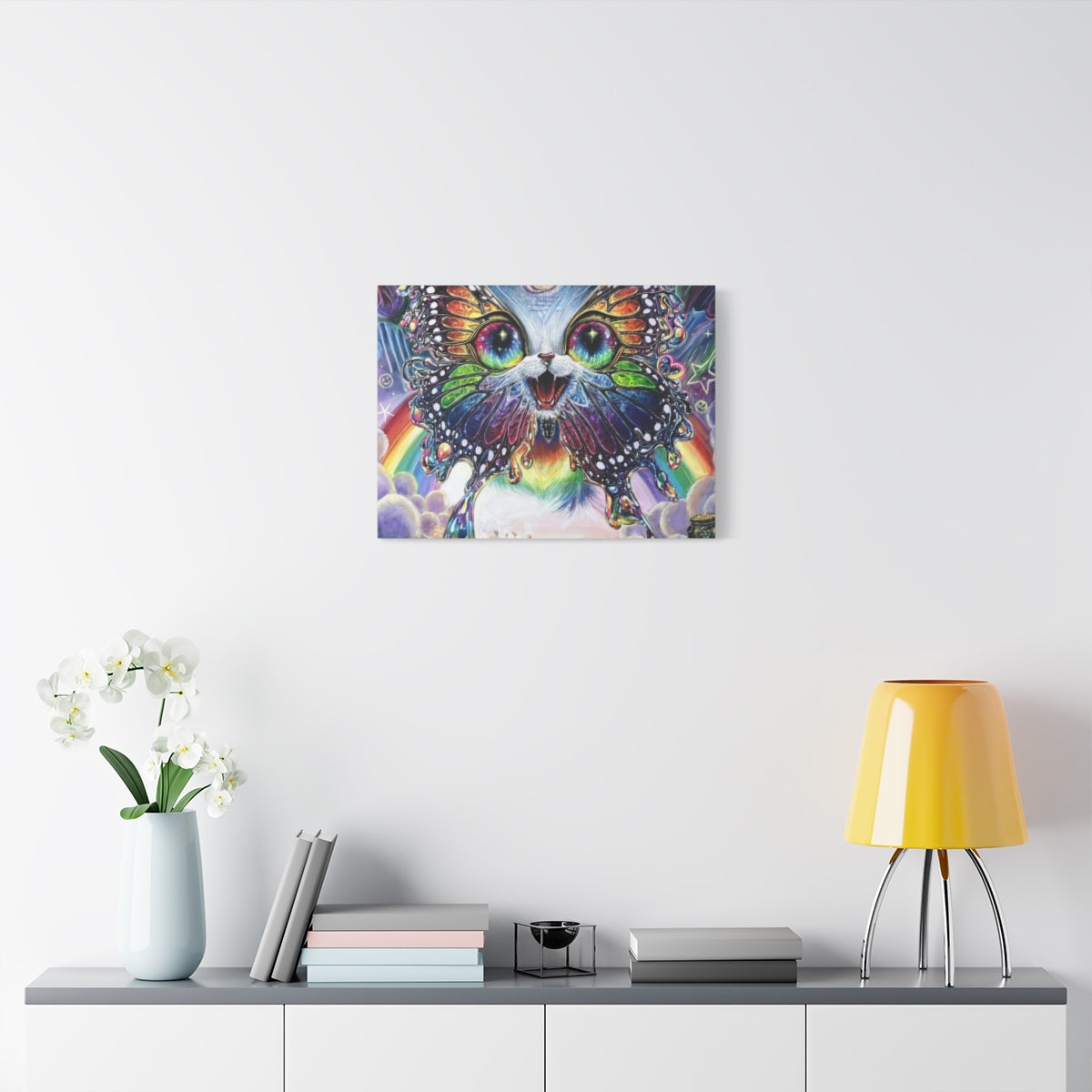 Rainbow Kitten Surprise 24″ x 18″ (Horizontal) / 1.25" wall view