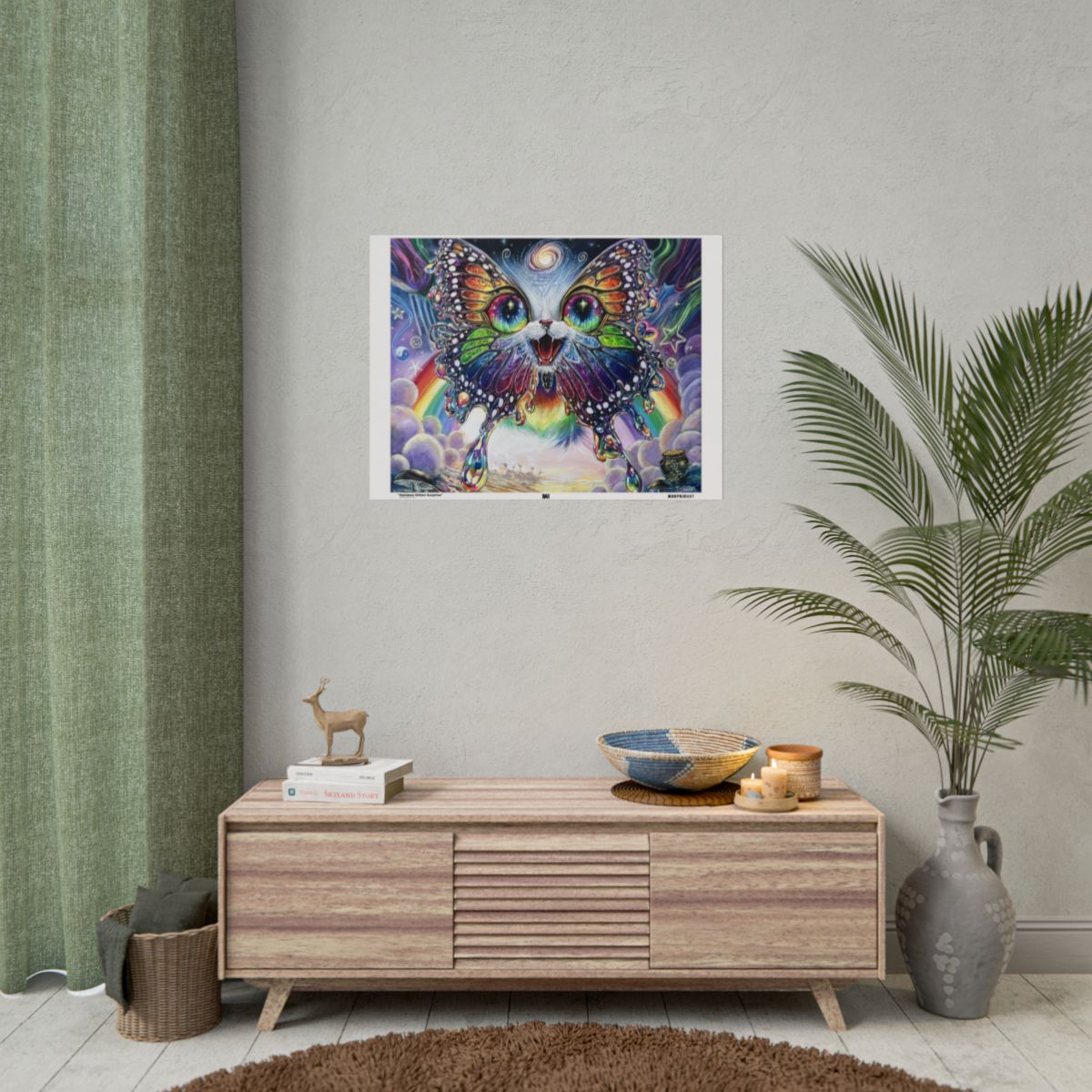 Rainbow Kitten Surprise 32" x 24" (Horizontal) / Matte wall view