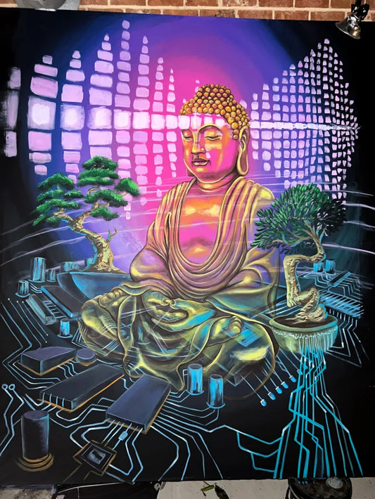 Digital Buddha - Original Painting