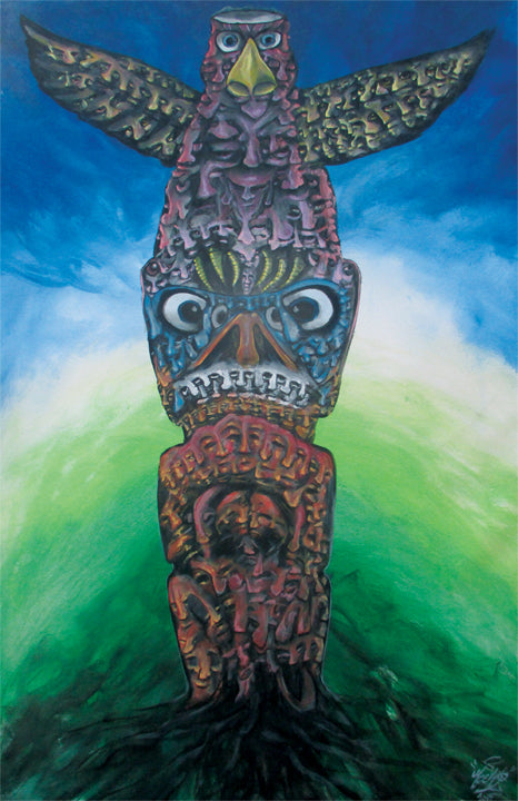Tiki Totem Morph Face - Original Painting