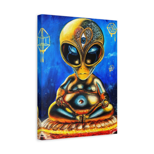 The Cosmic Buddah canvas side view