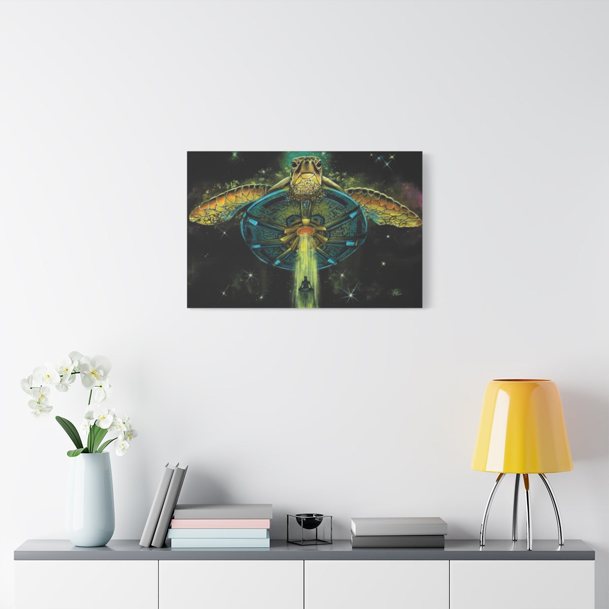 Turtle Abduction 30″ x 20″ (Horizontal) / 1.25" wall view