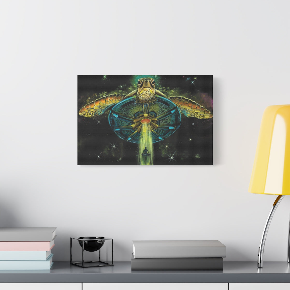 Turtle Abduction 18″ x 12″ (Horizontal) / 1.25" wall view