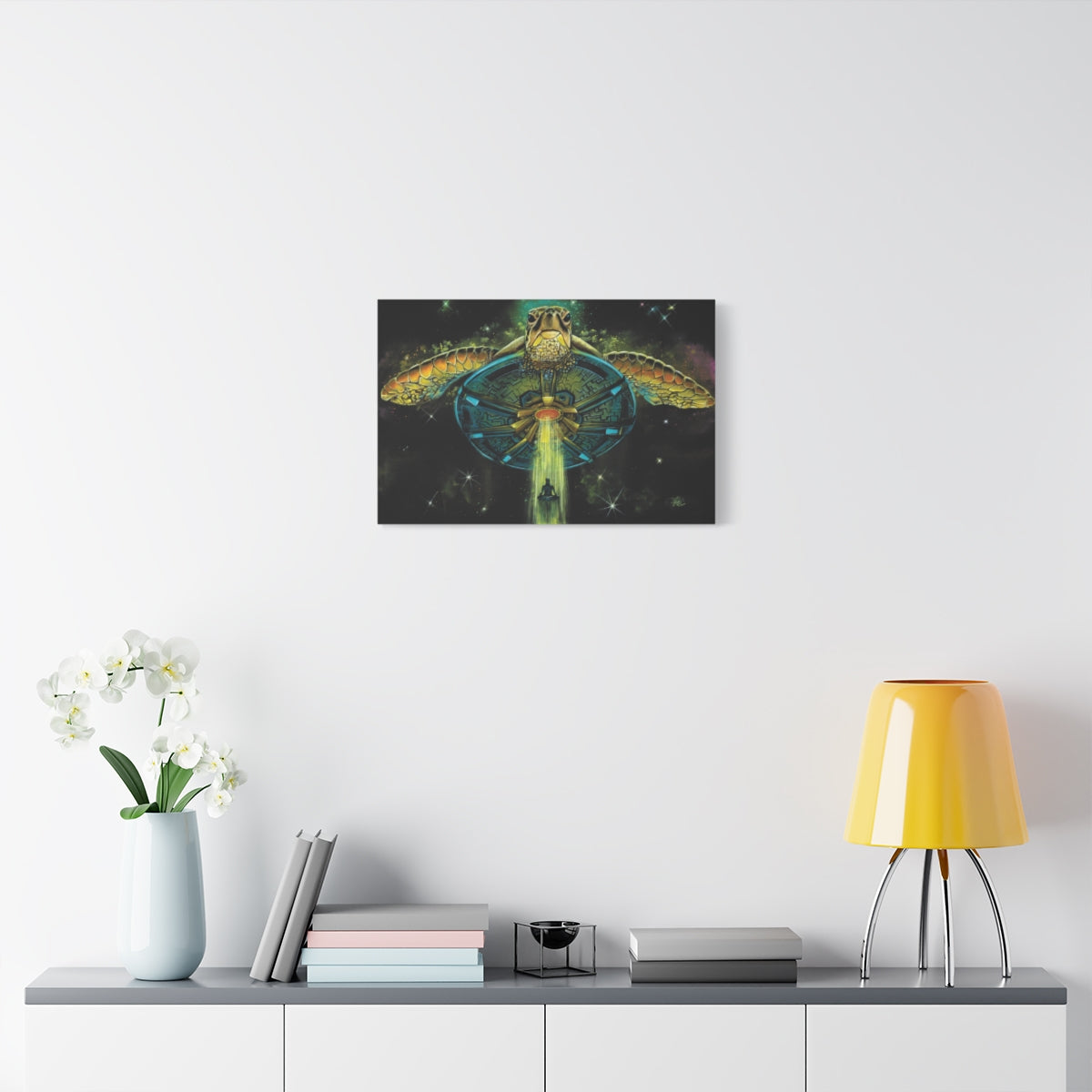 Turtle Abduction 24″ x 16″ (Horizontal) / 1.25" wall view