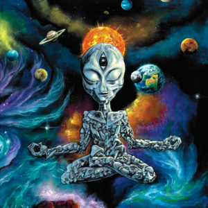 Alien Mushroom Meditation Painting By Morphis Art