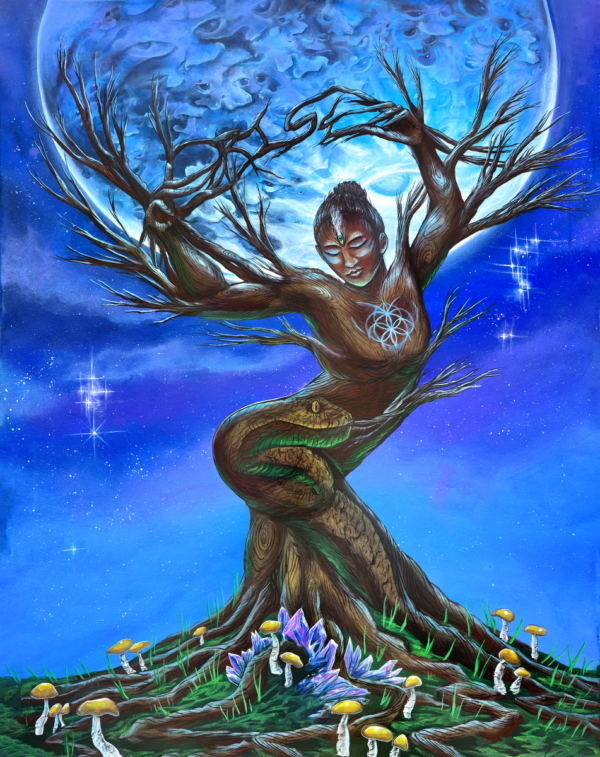 Moonrise Goddess Dance Painting By Morphis Art